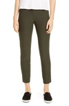 Eileen Fisher Stretch Crepe Slim Ankle Pants In Woodland