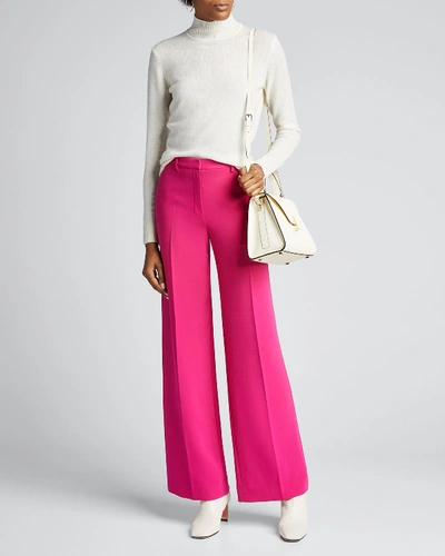 Theory Admiral Crepe Wide-leg Trousers In Purple