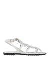 TOD'S TOD'S WOMAN SANDALS WHITE SIZE 7.5 SOFT LEATHER,11589166FS 13