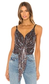 JOA TIE FRONT CAMI BODYSUIT,JOA-WS151