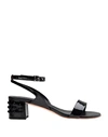 TOD'S TOD'S WOMAN SANDALS BLACK SIZE 7.5 SOFT LEATHER,11636463TO 11