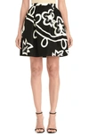 CAROLINA HERRERA GRAPHIC FLORAL PLEATED SKIRT,R2011N308GFT