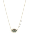 Meira T 14k Yellow & 14k White Gold Multicolor Diamond Evil Eye Pendant Necklace, 18 In Yellow Gold