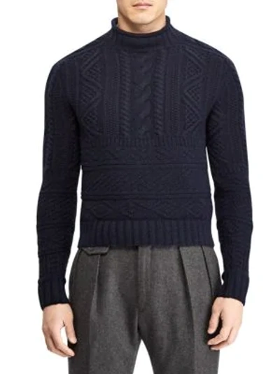 Ralph Lauren Wool & Cashmere Sweater In Navy