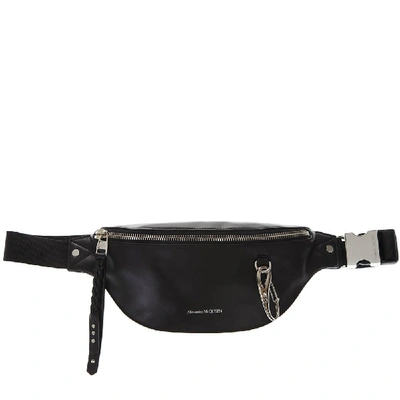 Alexander Mcqueen Harness Black Leather Pouch