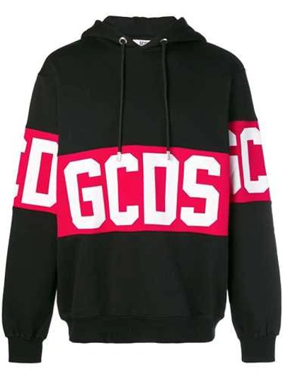 Gcds Black Band Logo Hoodie