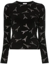 BALENCIAGA EMBELLISHED EIFFEL TOWER PRINT SWEATER,69FE822B-B44F-CCA6-7DA4-D400AA7896BD