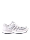NEW BALANCE 990V5 WHITE TECH MESH AND SUEDE SNEAKERS,d82c3920-ddcc-cf4b-a832-8b6136fe97ab