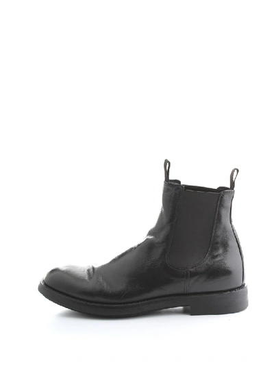 Officine Creative Vintage Effect Leather Beatle Booties In Black