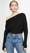 ENZA COSTA RIB OFF SHOULDER TOP