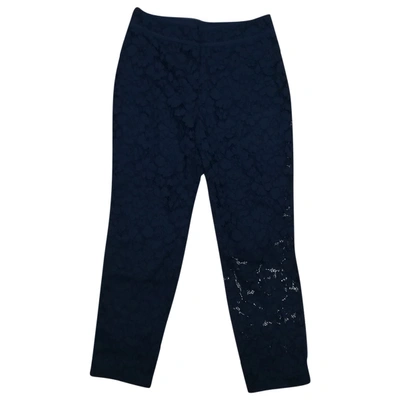 Pre-owned Carolina Herrera Trousers In Navy