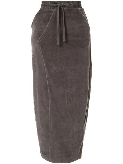 Thom Krom Drawstring Waist Skirt In Grey