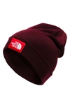 The North Face Dock Worker Recycled Beanie In Deep Garnet Red/ Rage Red