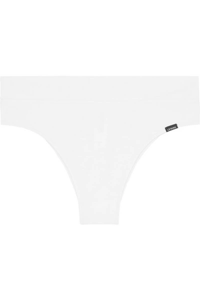 Lé Buns Chloe Set Of Two Stretch-organic Cotton Briefs In White