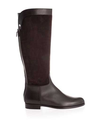 Loro Piana Welly Calf Flat Riding Boots In Brown