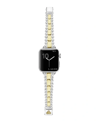 Lagos Smart Caviar Sterling Silver 18k Gold Apple Watch Bracelet, 38-44mm In Gold/silver