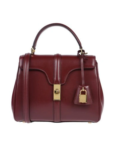 Celine Handbag In Maroon