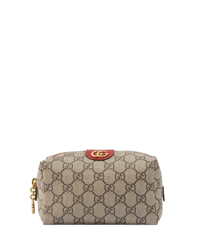 Gucci Ophidia Small Gg Supreme Cosmetics Clutch Bag In Red