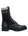 Fendi Black Rockoko Combat Boots