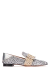 BALLY BALLY JANELLE GLITTER BUCKLED LOAFERS