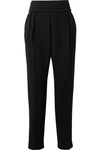 MAX MARA ANAGNI BELTED PLEATED CREPE TAPERED PANTS
