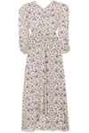 ISABEL MARANT ALBI DRAPED PRINTED SILK CREPE DE CHINE MIDI DRESS