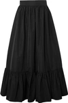 VALENTINO TIERED COTTON-BLEND POPLIN MIDI SKIRT