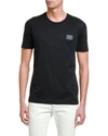Dolce & Gabbana Black T-shirt With Logo Tag Detail On The Front In Cotton Man In Black