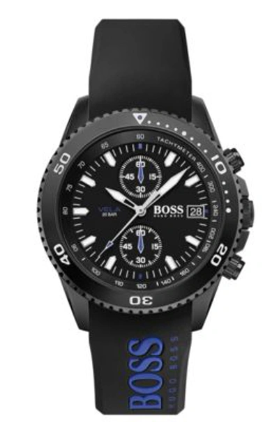 Hugo Boss Chronograph Watch With Double-injection Rubber Strap In Assorted-pre-pack