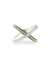 Lagos 18k Gold And Sterling Silver X Ring With Diamonds In Diamond
