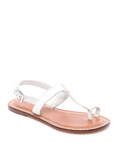 Bernardo Maverick Toe-strap Flat Sandals In White