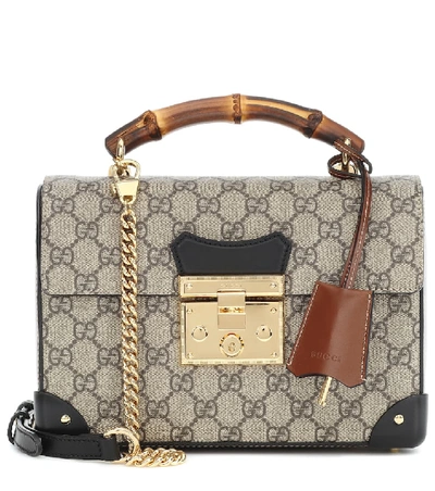 Gucci Padlock Gg Small Bamboo Shoulder Bag In Beige