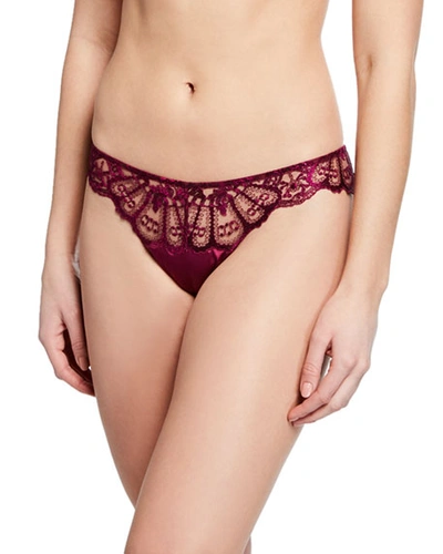 Id Sarrieri Desert Rose Tulle & Satin Thong In Orchid