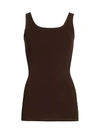 Theory Len Tubular Stretch Jersey Tank Top In Espresso