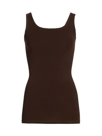 Theory Len Tubular Stretch Jersey Tank Top In Espresso