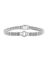 Lagos Sterling Silver Rope Bracelet With Diamonds, 6mm In White/silver