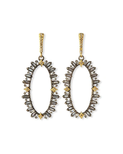 Armenta Old World Front-facing Oval Hoop-drop Earrings In Yellow/black