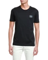 Dolce & Gabbana Black T-shirt With Logo Tag Detail On The Front In Cotton Man In Black