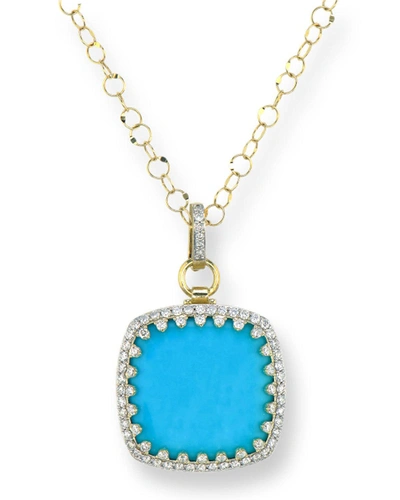 Jude Frances Provence 18k Turquoise/diamond Pendant