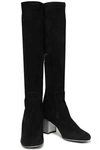 RENÉ CAOVILLA CRYSTAL-EMBELLISHED STRETCH-SUEDE KNEE BOOTS,3074457345621446927
