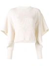 AKIRA NAKA CUT-OUT SLEEVE KNITTED JUMPER