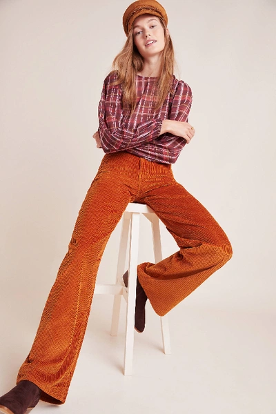 Levi's Ribcage Wide-leg Corduroy Jeans In Orange | ModeSens