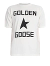 GOLDEN GOOSE LOGO PRINT WHITE T-SHIRT,e37b6b9c-8b40-c24a-9fe7-71b97b584ebd