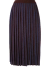 AKIRA NAKA STRIPED PATTERN KNITTED SKIRT