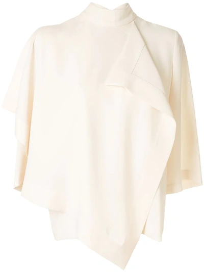 Akira Naka Draped Design Blouse In White