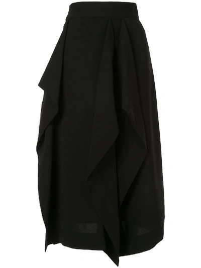 Akira Naka Draped Design Skirt In Black
