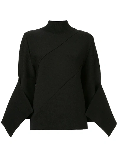 Akira Naka Draped Sleeve Jumper In Black