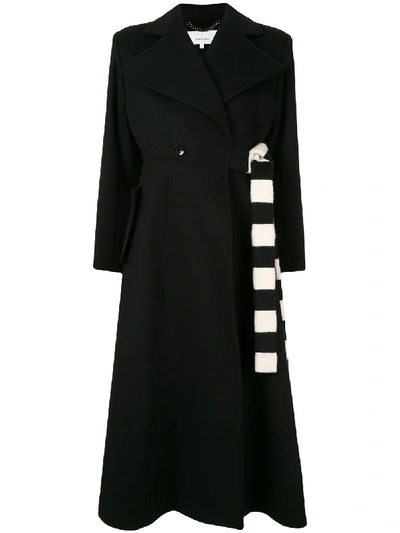 Akira Naka Wrap Front Coat In Black