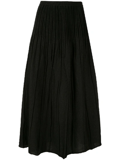 Akira Naka Crinkle Pleat Skirt In Black
