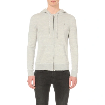 Allsaints Mode Merino Wool Hoody In Light Grey Mar